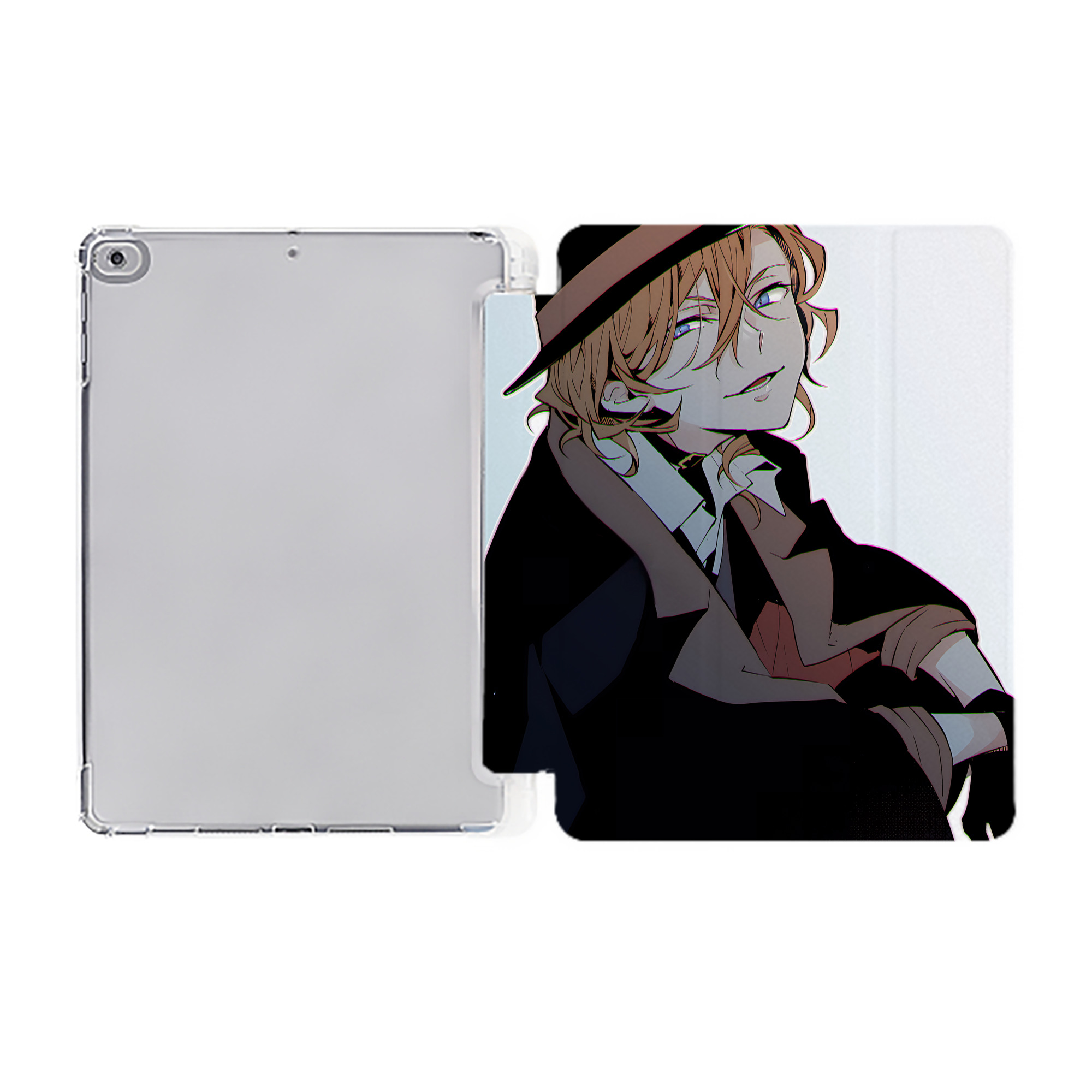 （画像用） 文豪ストレイドッグス Bungo Stray Dogs IPad ケース ペン収納付き 三つ折りスタンド PUレザー×シリコン 対応機種9.5/10.5/10.9インチ